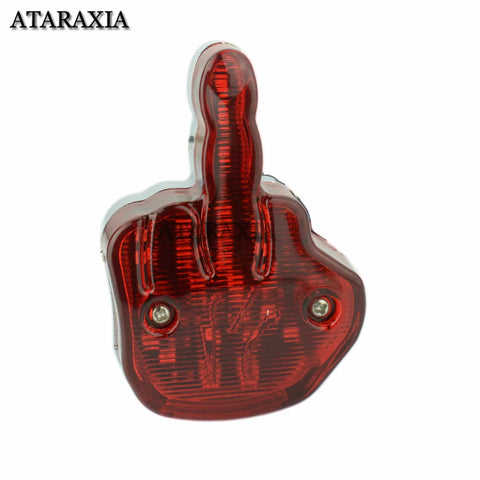 Motorcycle Mini LED Middle Finger LED Taillight Rear Brake Stop Lamp bike For Universal Cafe Racer Bobber Choppers