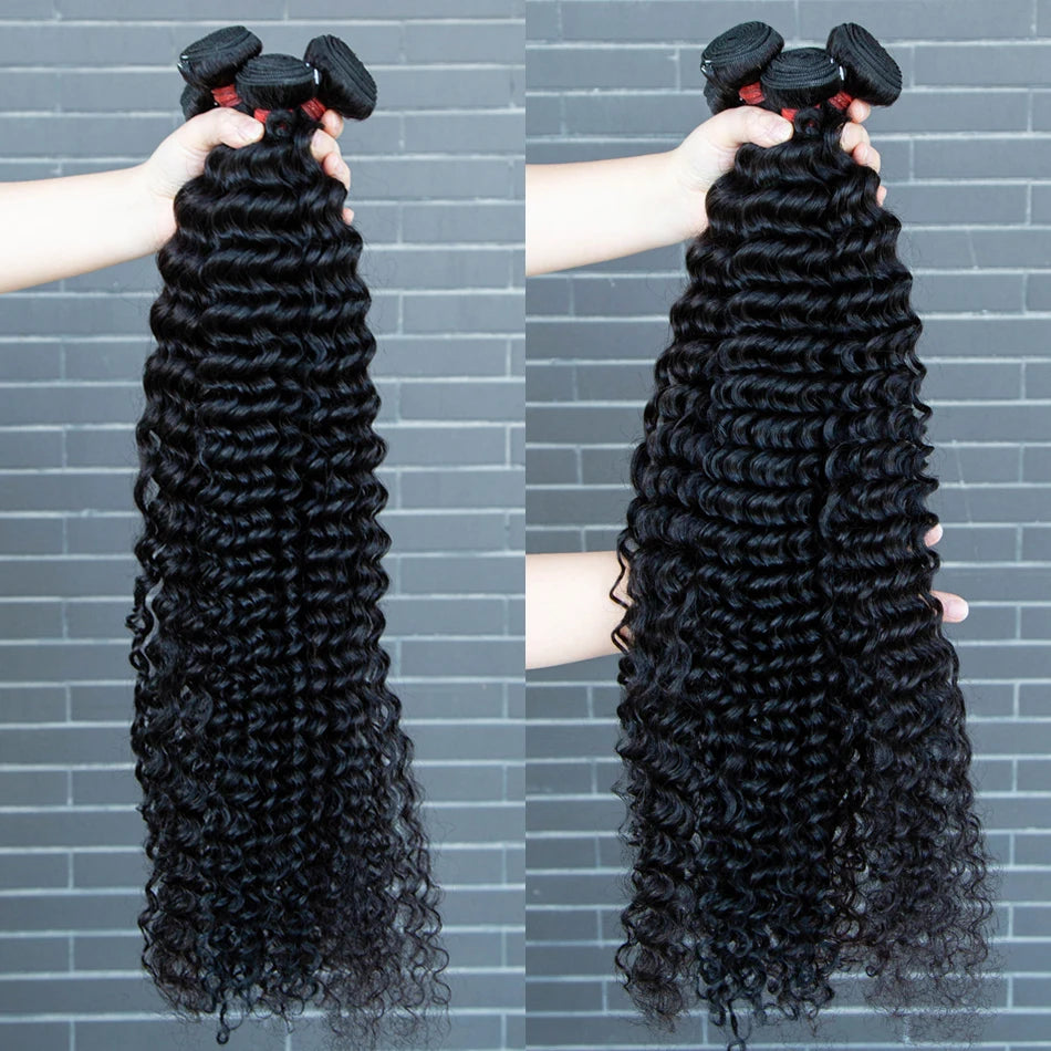 Cosdelu 30 40 Inch Loose Deep Wave Human Hair Bundles Brazilian Curly 3 4 Bundles Raw Hair Extensions Double Weft Wholesale