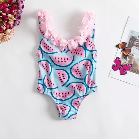 Baby Girls Swimwear Toddler Kids Swimsuit Bikini Flower Girls 2424 Summer Beachwear Backless Children Bathing Suit 1 2 3 4 Years