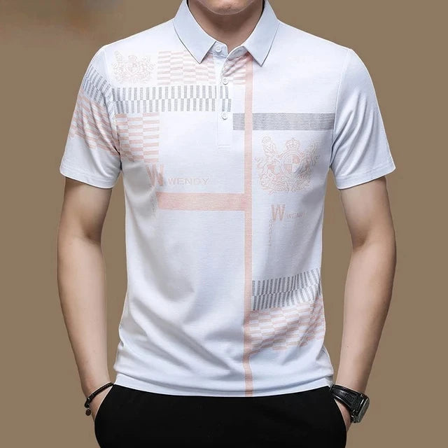 Men's Polo Shirt Business Casual Summer Short Sleeves