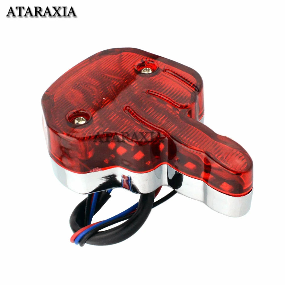 Motorcycle Mini LED Middle Finger LED Taillight Rear Brake Stop Lamp bike For Universal Cafe Racer Bobber Choppers