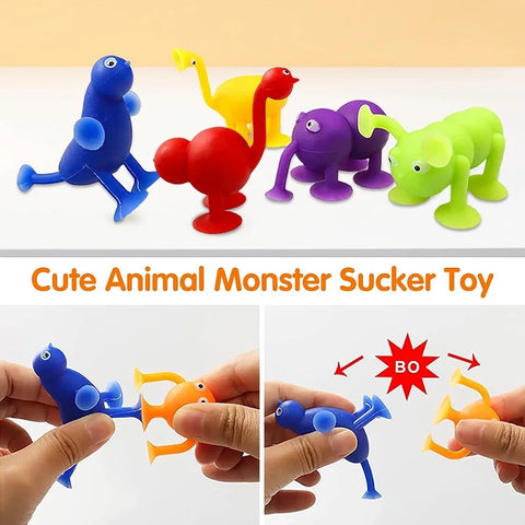 Silicone Building Blocks Kids Animal Puzzle Sticker Bathtub Sucker Bath Toys