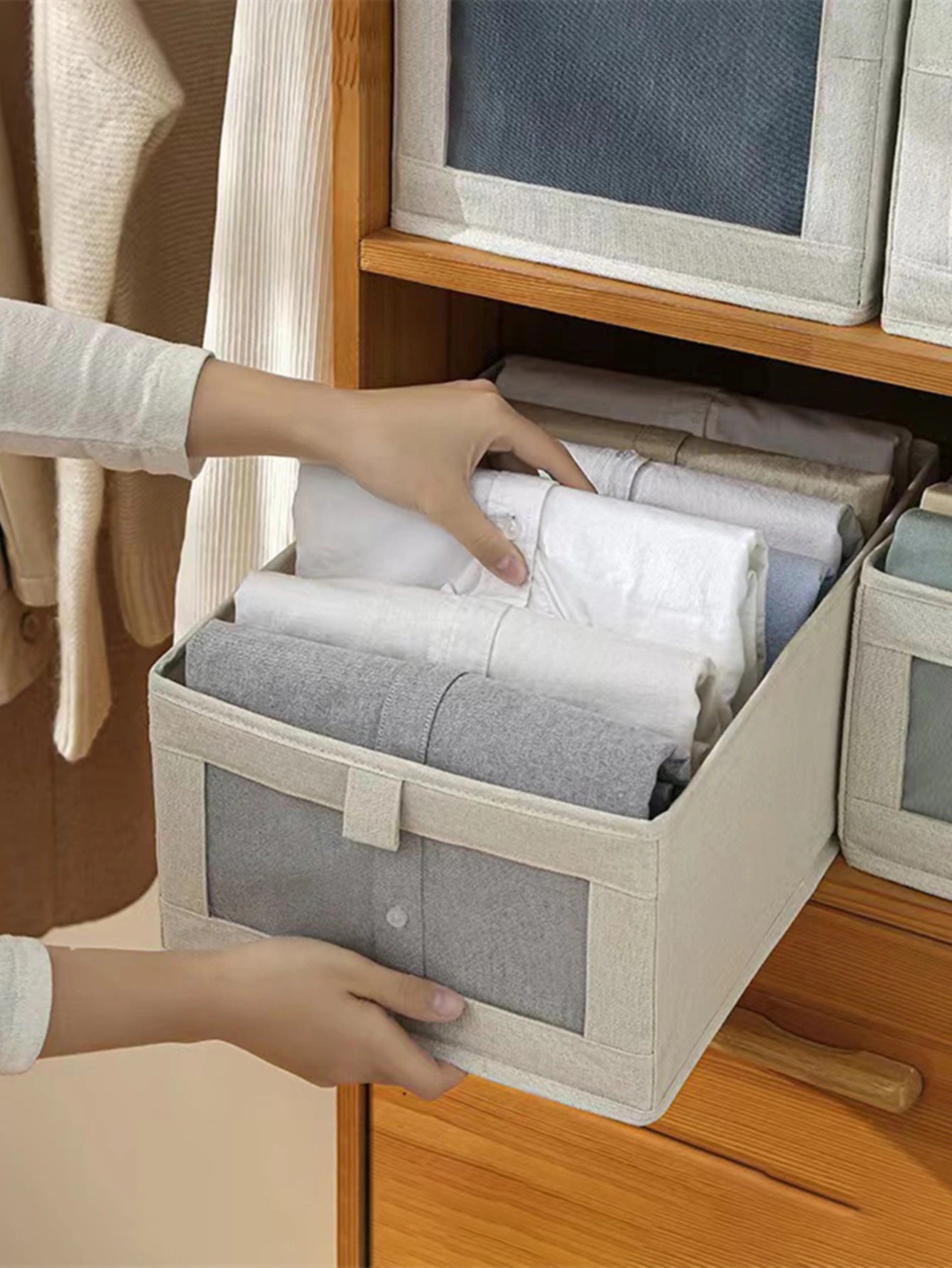 Large visible window clothing storage box