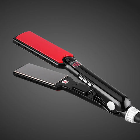 Hair Straightener Titanium 480F High Temperature Professional Wide Plates Irons PTC Treatment Hair Flat Iron and Brush