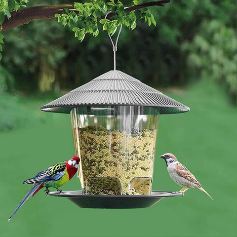 Garden Gazebo Hanging Wild Bird Feeder Outdoor Container With Hang Rope Pet Bird Feeding House Type Bird Feeder New Dropshipping