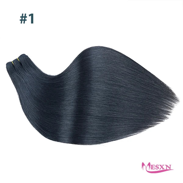 High Quality  Human Hair Wefts Extensions Hair Weaves Bundles Real Human Natural Hair  Straight  Black Brown Blonde very thick