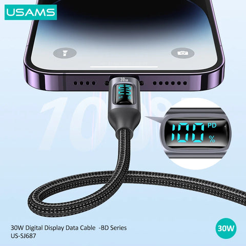 Type-C Cable Display Fast Charging Charger For iPhone