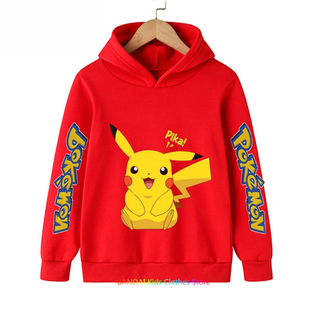 Pokemon Clothes Pikachu Children Autumn Hooded Sweater