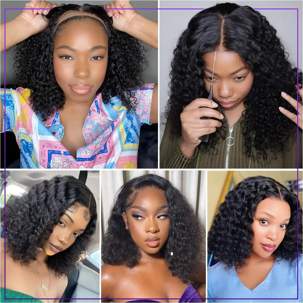 Deep Wave 13x4 lace Front Wigs Human Hair Wigs For Women 13x6 Curly Bob Wigs Pre Plucked Baby Hair Brazilian 5x5 Closure Wigs