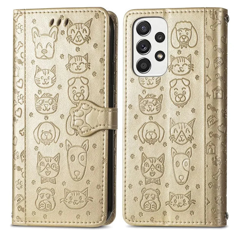 Cat and Dog Pattern Leather Case For Xiaomi