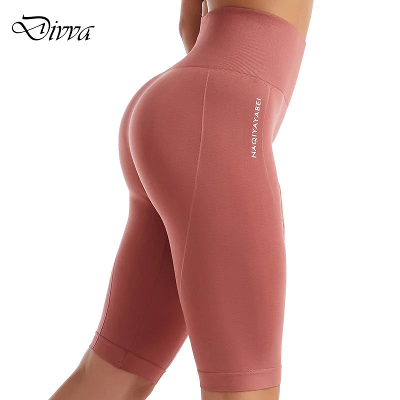 High Waist Sports Shorts Women Naked Feeling Workout Push Up Leggings Tummy Control Yoga Running Fitness Gym Slim Pants