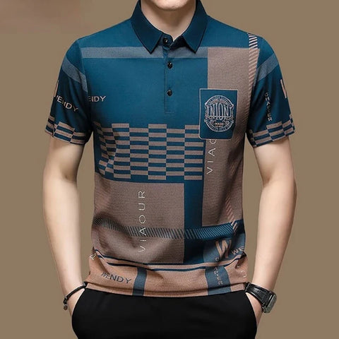 Men's Polo Shirt Business Casual Summer Short Sleeves