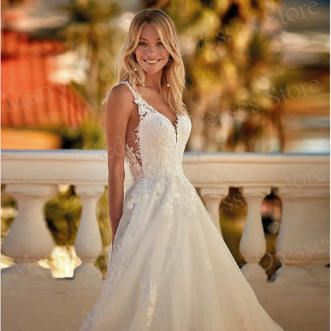 Women's Wedding Dresses Appliques Lace