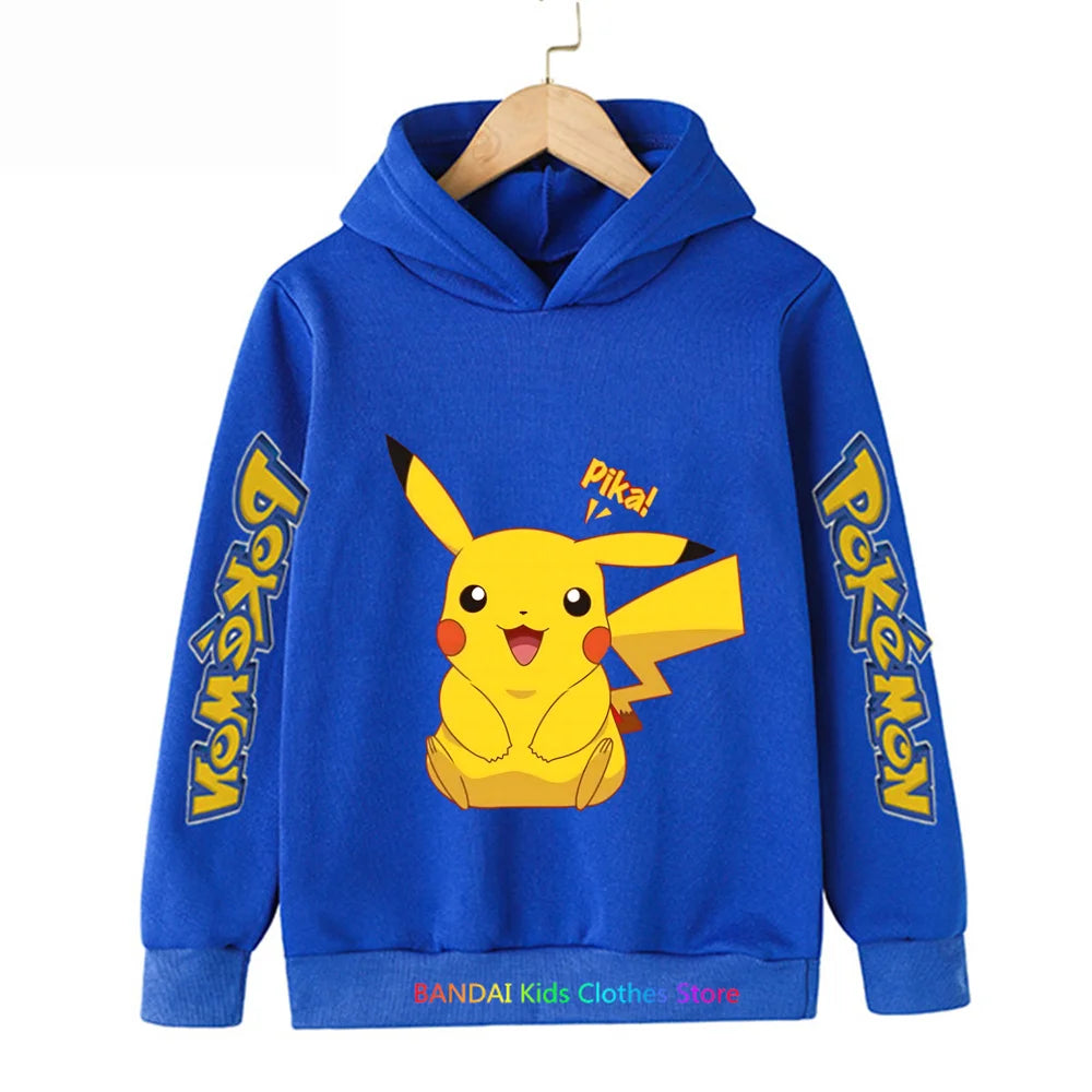 Pokemon Clothes Pikachu Children Autumn Hooded Sweater