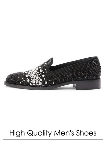 Irregular Crystal Design Loafers for Men Round Toe Full Rhinestone Shallow Slip On Mules High Quality Formal Dress Wedding Shoes