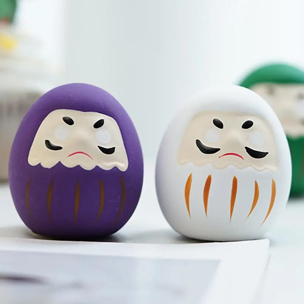 Japanese Ceramic Daruma Doll Crafts Lucky Charm Fortune Ornament Landscape Home Decor Accessories Gifts Living Room Decoration