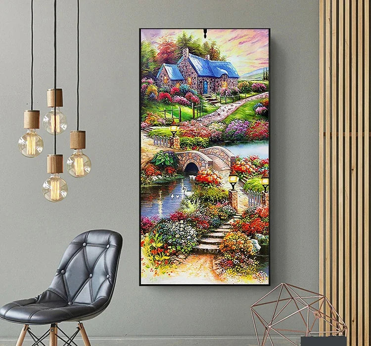 5D Diamond Paintings Countryside House Scenery New Arrivals Jewelry Embroidery Cross Stitch Kit Full Diamond Mosaic Diy Gift