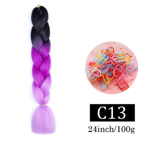 24 Inch Jumbo Braids Extensions Synthetic Braiding Hair Afro Ombre Color kanekalon Hair for Children Braid