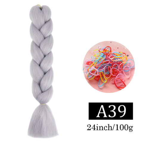 24 Inch Jumbo Braids Extensions Synthetic Braiding Hair Afro Ombre Color kanekalon Hair for Children Braid