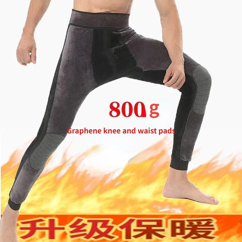 Winter Men Plus Size Thermal Underwear Bottoms Male Elastic Tights Leggings Thermos Pants Warm Wool Thickened Men's  Long Johns