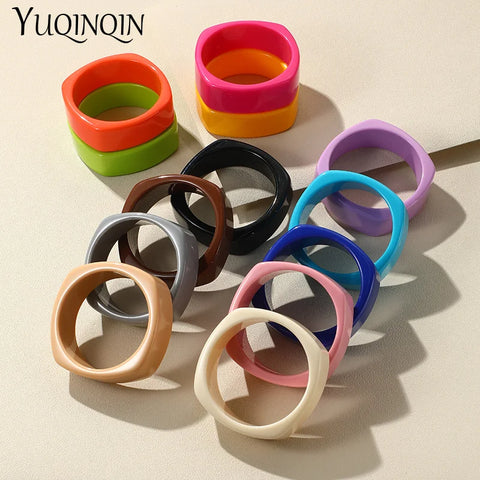 Vintage Acrylic Cuff Fashion Bracelets Bangles for Women New Trendy Blue Wide Geometric Resin Simple Bracelets Charm Jewelry