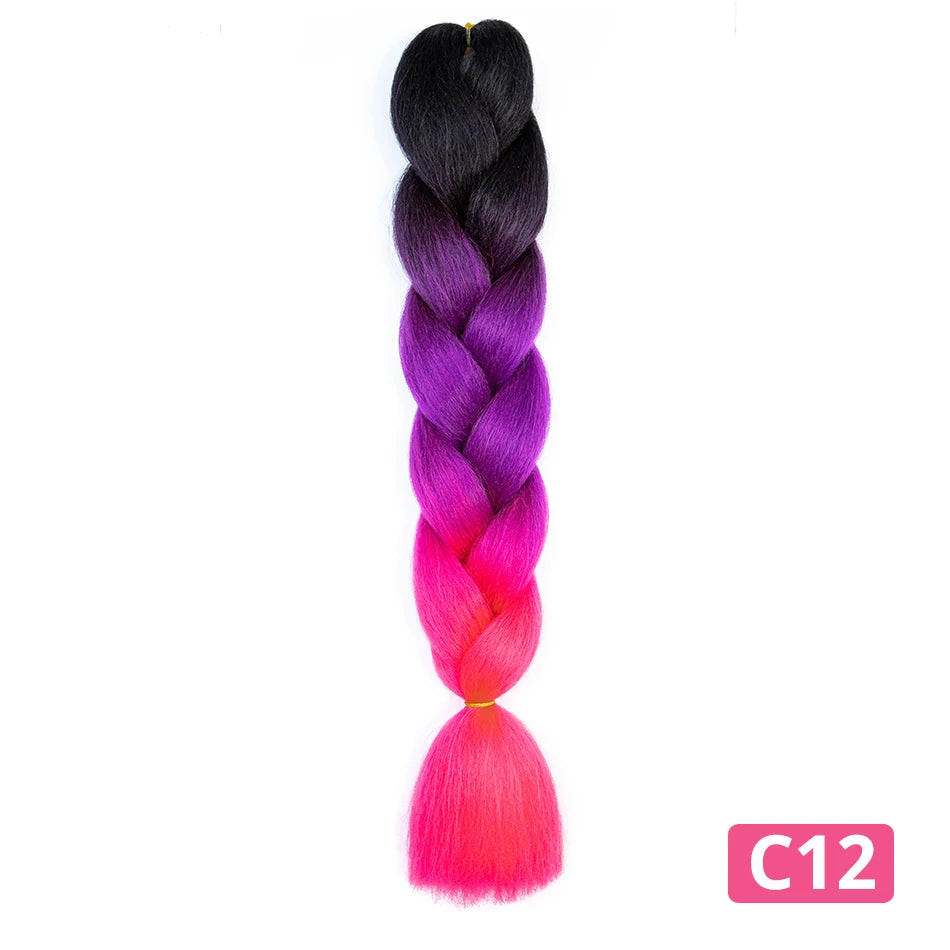 Colorful Hair for Braids Synthetic Braiding Hair Extensions for Girls Jumbo Braid Hair for Crochet Box Expression Braiding Hair