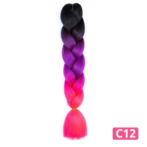 Colorful Hair for Braids Synthetic Braiding Hair Extensions for Girls Jumbo Braid Hair for Crochet Box Expression Braiding Hair