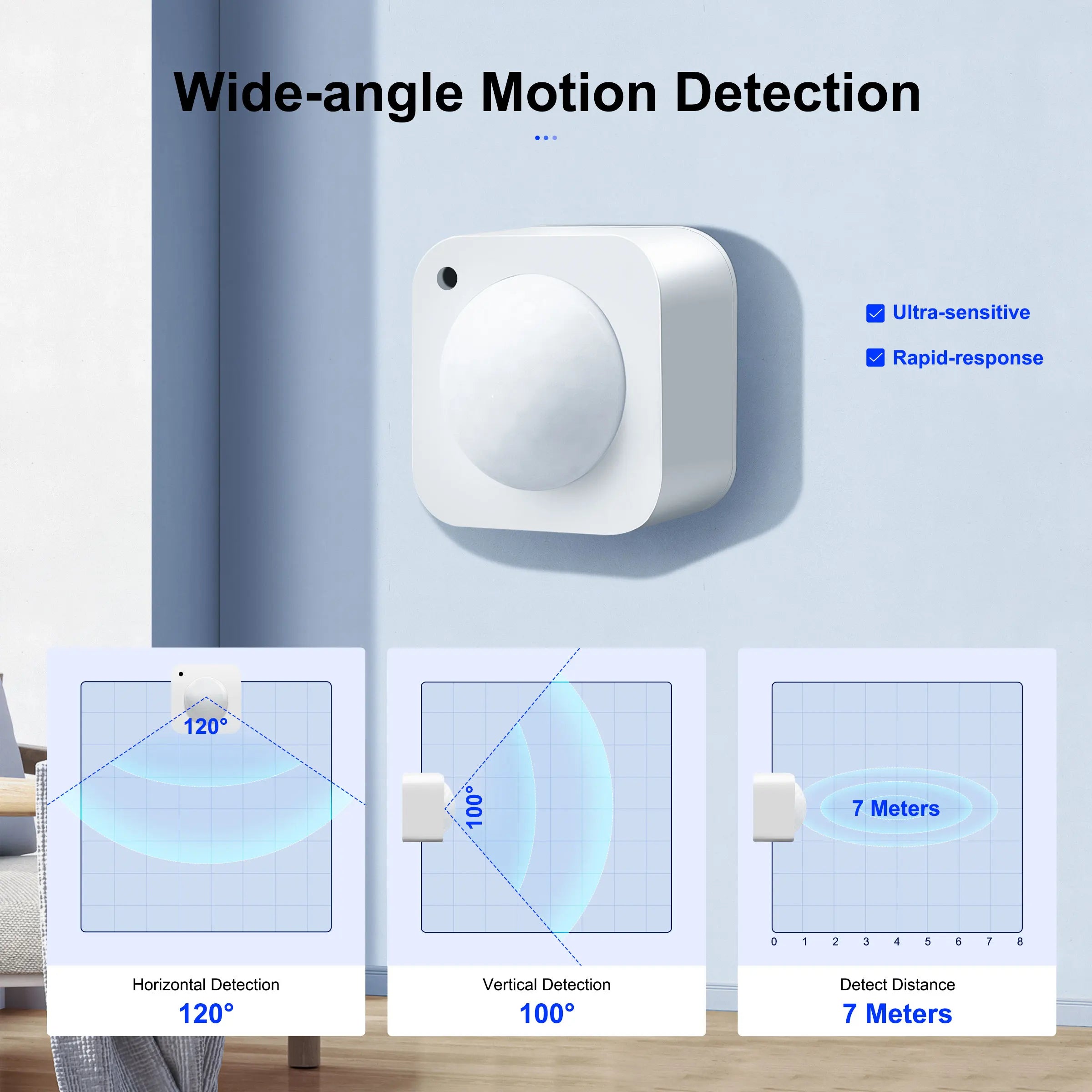 GIRIER Tuya ZigBee PIR Motion Sensor Smart Human Movement Detector Built-in Light Sensor for Home Security Works Smart Life APP