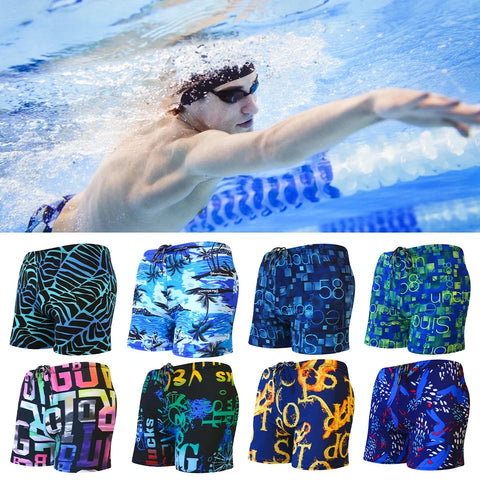 Men's Colorful Print Quick Dry Swimwear Men Trunks Swim Shorts  Slim Fit Swimming Trunks for Beach Surf Beachwear