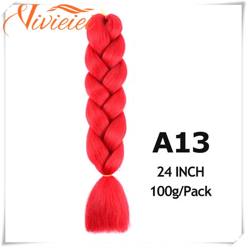 VIVIEIEI Synthetic Braiding Hair 24 Inch Jumbo Braid Ombre Jumbo Hair Extension for Women DIY Hair Braids Purple Pink Yellow Red