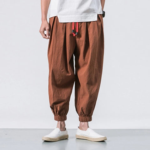 Mens Casual Harem Pants Hip Hop Elastic