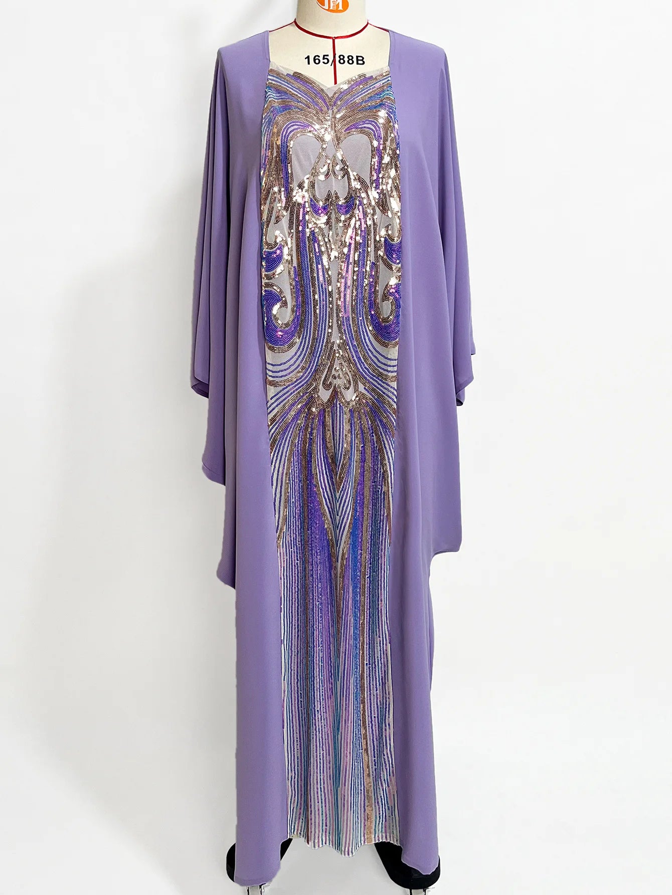 Purple Muslim Dress for Women Moroccan