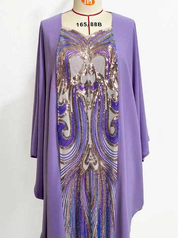 Purple Muslim Dress for Women Moroccan