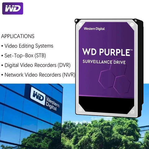 WD Purple 4TB Surveillance Internal Hard Drive Disk 3.5" 64M Cache SATA III 6Gb/s 1TB 2TB 3TB HDD HD Harddisk for CCTV DVR NVR