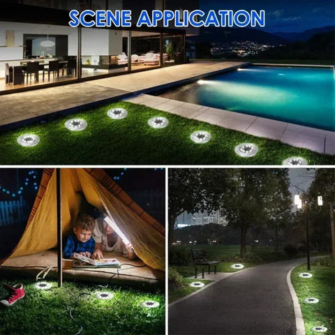 8LED Solar Power Disk Light Outdoor Garden Solar Underground Light Deck Light Spotlight Buried Solar Led Lamp Garden Decoration