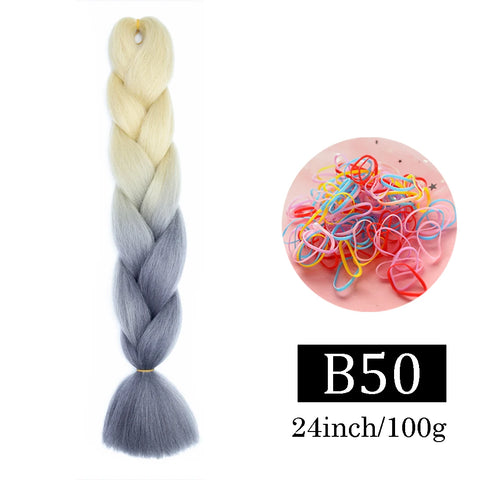 24 Inch Jumbo Braids Extensions Synthetic Braiding Hair Afro Ombre Color kanekalon Hair for Children Braid