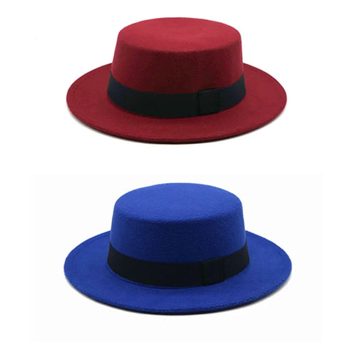 Women's Felt Retro British Style Wide Brim Fedora