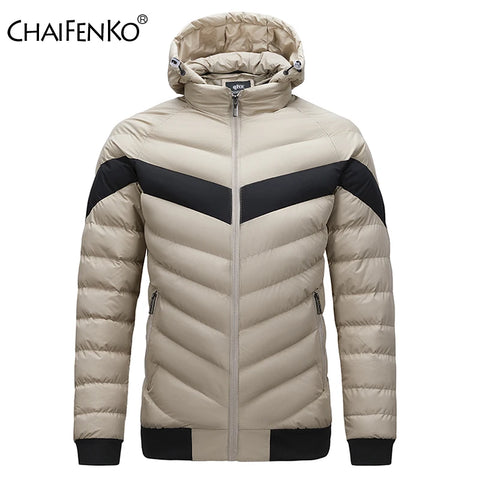 Windproof Thick Hooded Jacket Coat Men