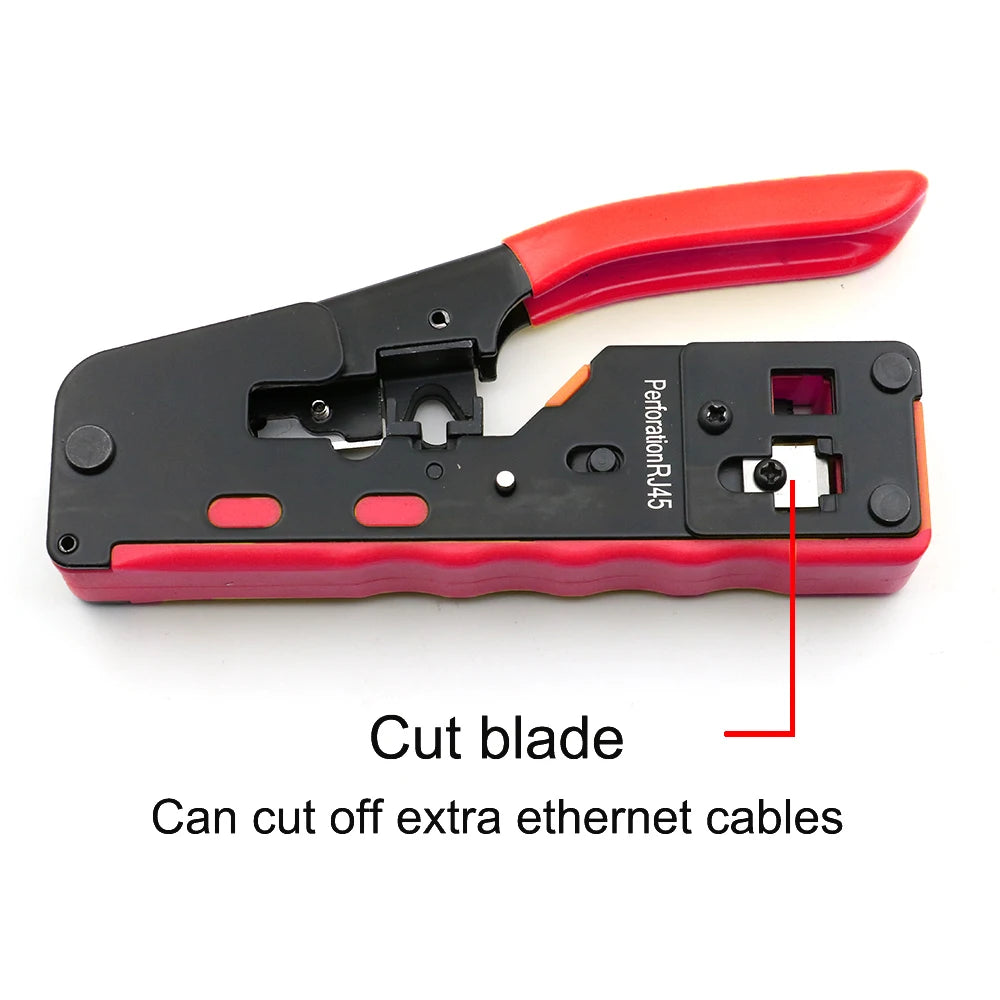 rj45 pliers crimper rg45 cat5 cat6 cat7 CAT8 pass through network crimping tool ethernet cable Stripper networking clamp clip