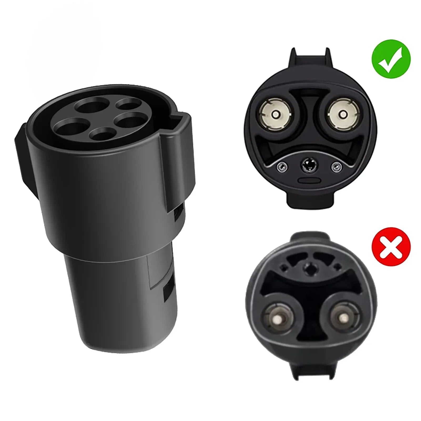 Electric Vehicle Charging Gun Connector EVSE Conversion Socket Black