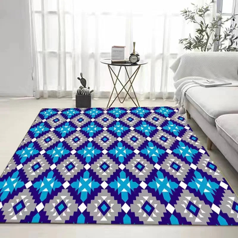 Coffee Table Carpet, Geometric Bedroom, Bedside Large Carpets