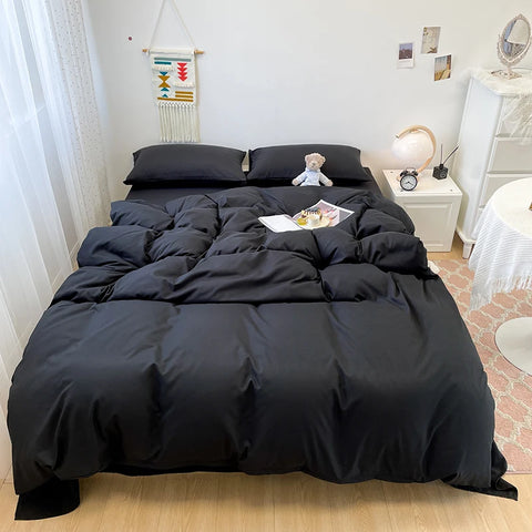 Black Bedding Set Soft Bed Linen Set