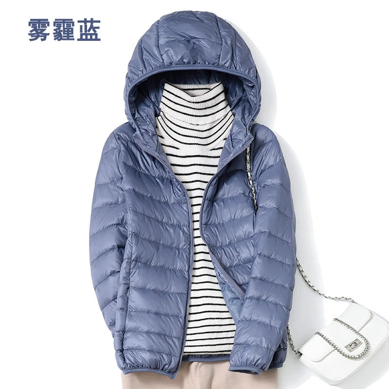 Lightweight Short Slim White Duck Down Ladies' Jacket