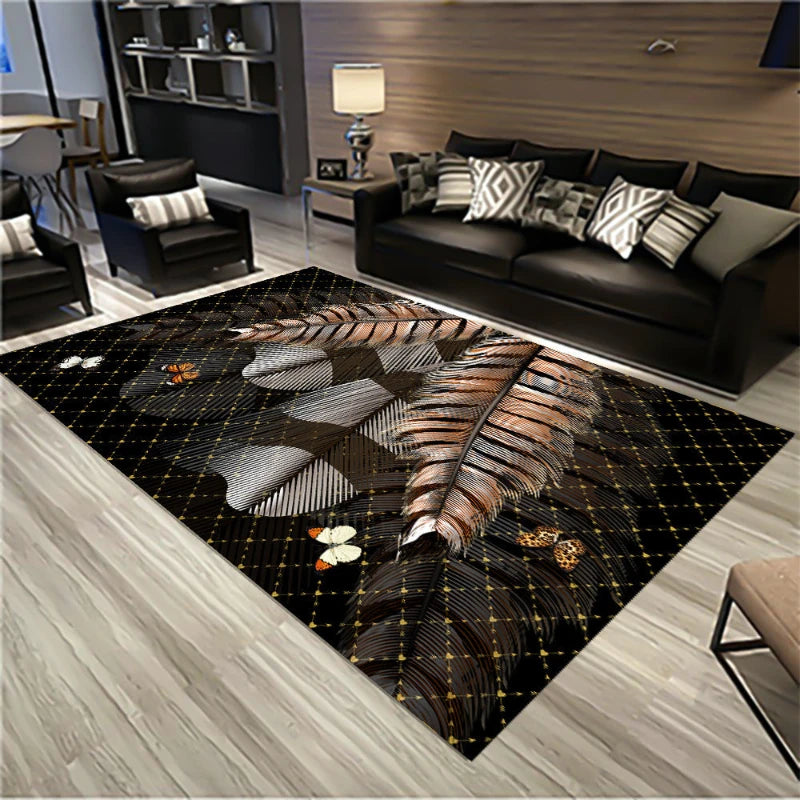 Coffee Table Carpet, Geometric Bedroom, Bedside Large Carpets