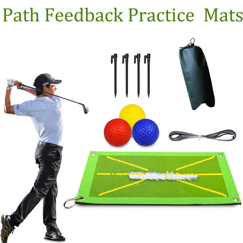 Golf Training Mat for Swing Detection Batting Path Feedback Practice Hitting Mats Training Aid Equipment  Indoor Outdoor