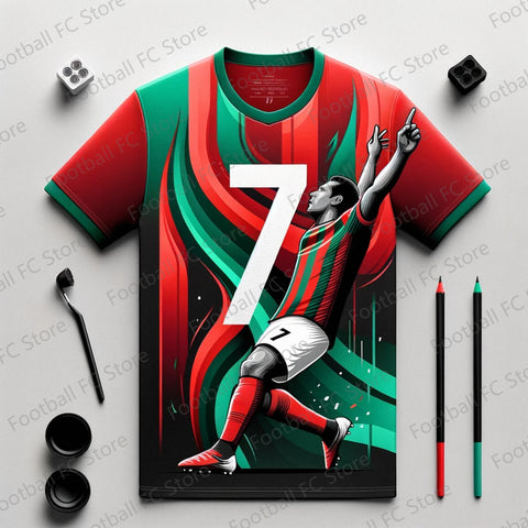 CHATGPT-Soccer Jersey for Kids and Adults, Special Ronaldo 7, Summer Tee, Intelligent Design Edition, New Kit, 2022