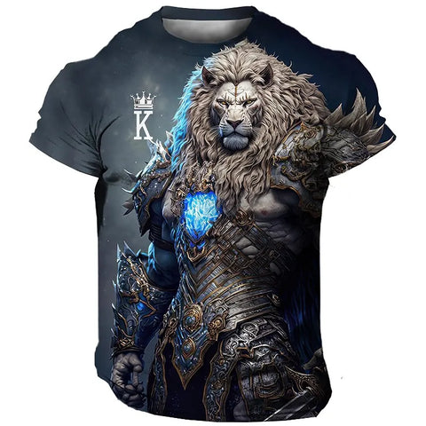 Men's T-Shirt 3D Tiger Print T Shirt Streetwear Quick Dry Fashion