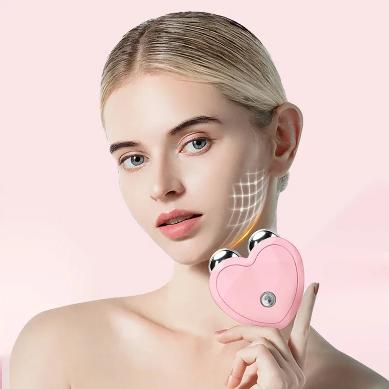 NEW Micro Current Beauty Device Mini Portable Face Lifting Roller Slimming Massager EMS Delicate Contour Firming Facial Care