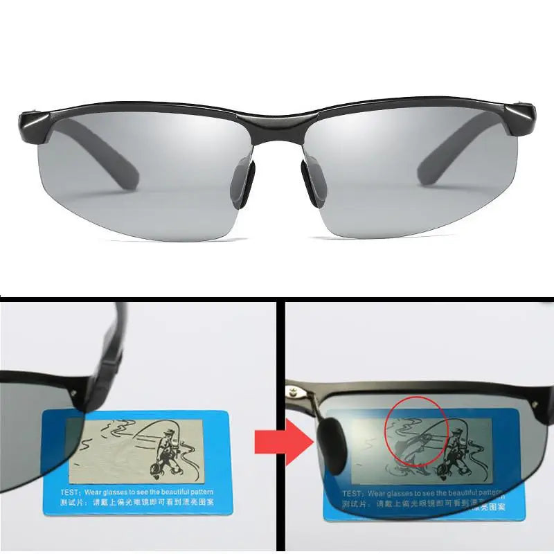 Fishing Photochromic Sunglasses Men Polarized Chameleon Glasses