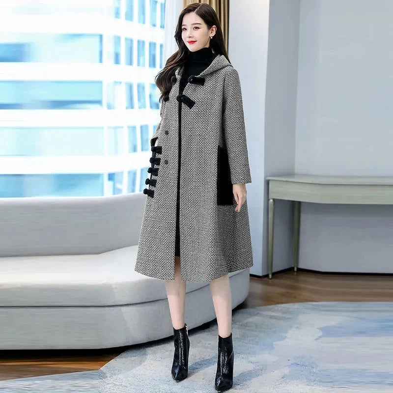 Women's Wool Coat 2023 New Autumn And Winter Mid Length Version Ladies Jacket Temperament Fashion Elegant Femme Woolen Outerwear